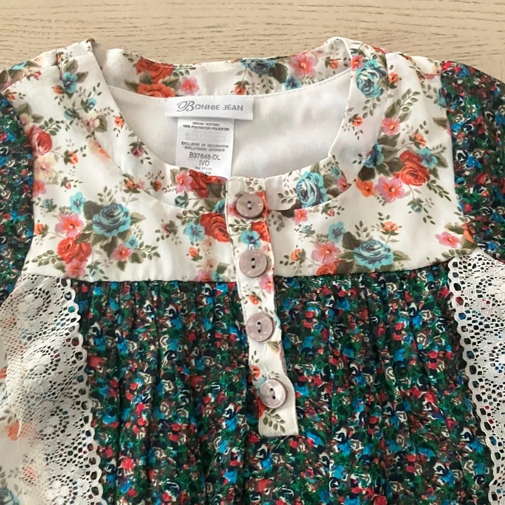 Bonnie Jean Floral Button Dress Size 6X